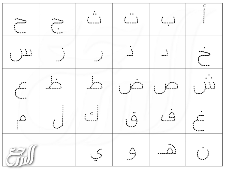 تعلم كتابة الحروف العربية للاطفال بالنقاط word , كراسه تعليميه تساعد الصغار فى التعليم