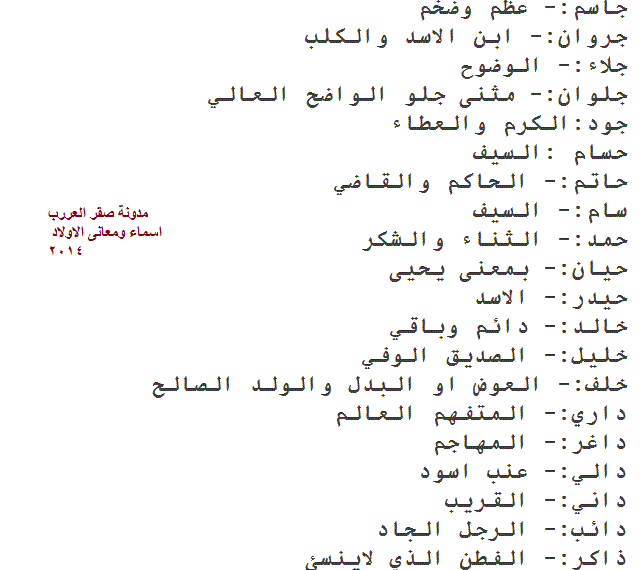 اسماء اولاد جديدة ومميزة , صفاتك من اسمك