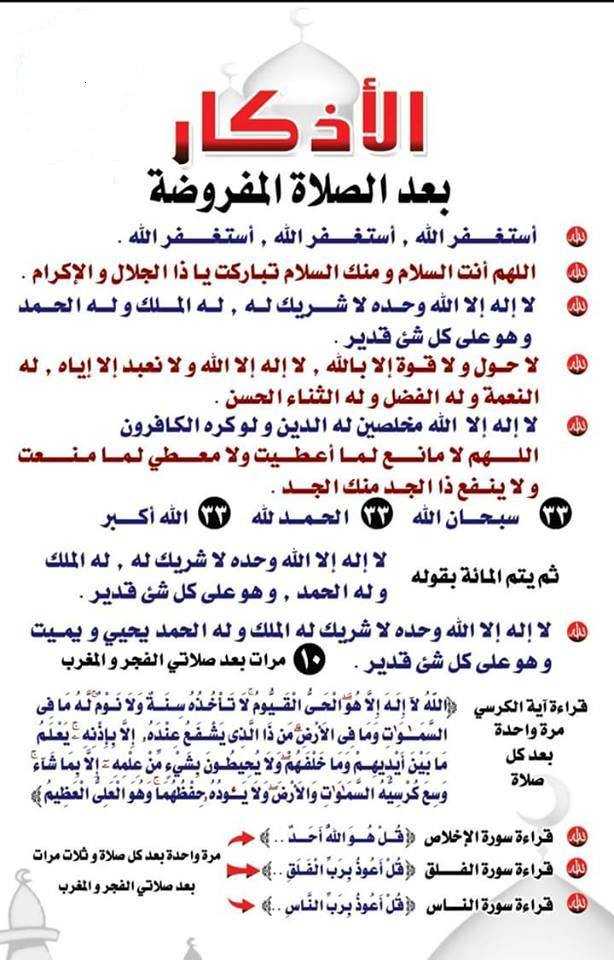 ادعية بعد الصلاة